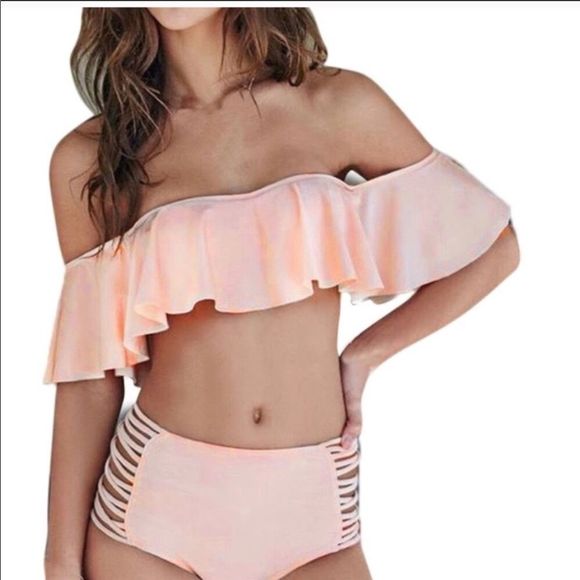off Shoulder High Waisted Bikini - Picture 2 of 7